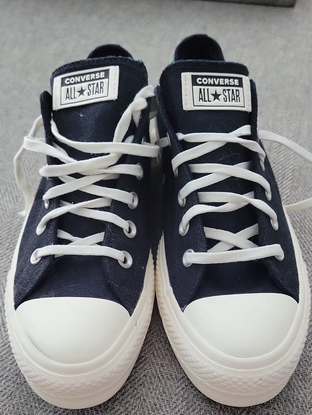 Converse Womens Black and White Low Top Canvas Sneakers - Picture 1 of 4